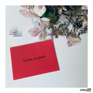 Wenn ein #Wiedersehen nicht lange auf sich warten lässt😌.
🏷 Postkarte „Tschüss bis gleich“
#statement #elbkram #madeinhamburg #schreibmalwieder #happypost #meinlieblingskram #grußkarten #postkartenliebe #tschüss