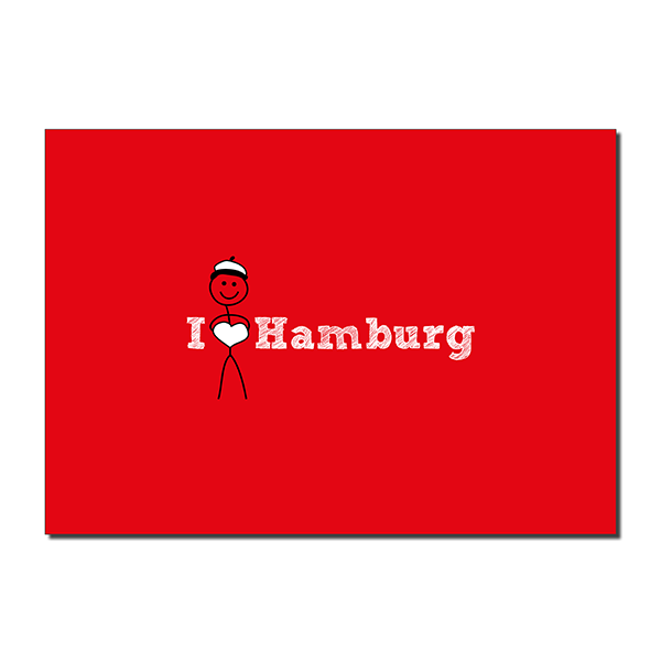 Postkarte I love Hamburg